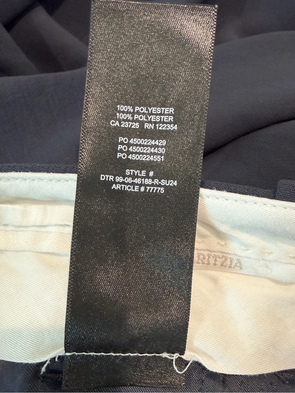 Aritzia The Effortless Pant Crepette Navy Blue Size 4 High Waisted Wide Leg - Picture 7 of 7